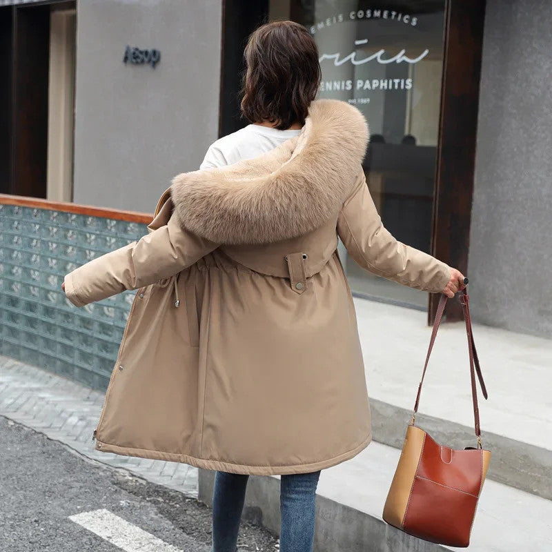 Women's Winter Parka Hooded Fur Collar Jacket