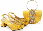 2025 Autumn New Design Specials Italian Women Shoes and Bag Set Comfortable Mid