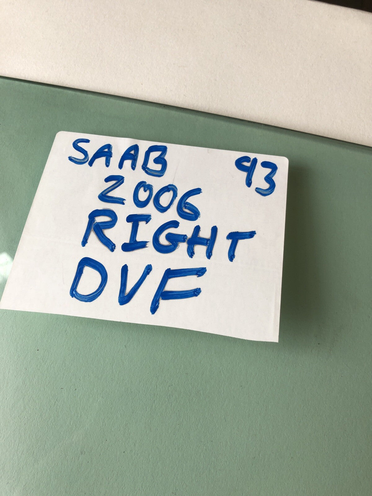 Saab 93 2006  Right Front Window Glass