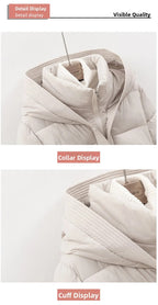 Women's Padded Cotton Thick Winter Coat with Hoodie