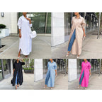 Women Shirt Windproof Shirt Dress Versatile Hem Stylish Autumn Winter Solid
