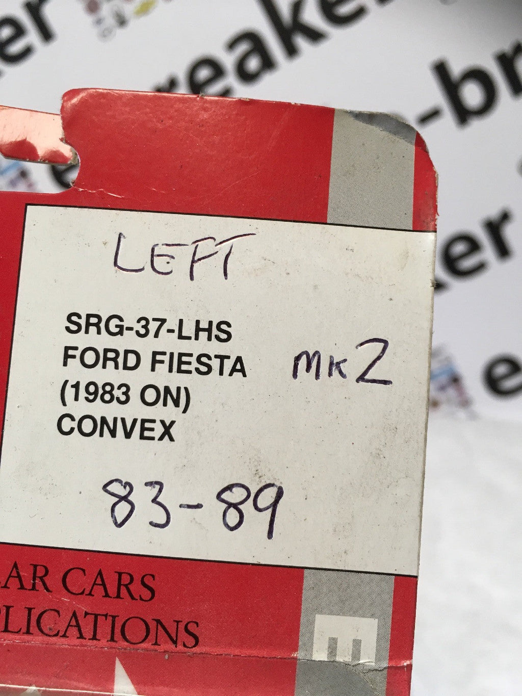 Ford Fiesta MK2 Left  Side Replacement Door Wing Mirror glass