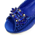 Italian Rhinestone Decoration Women's Shoes And Bag Set