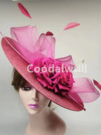 Big Flower Fascinators Hat Headpiece Women Kentucky Church Millinery Cap Ladies