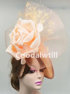 Big Flower Fascinator Derby Hat Women Party Dinner Headpiece Royal Ascot