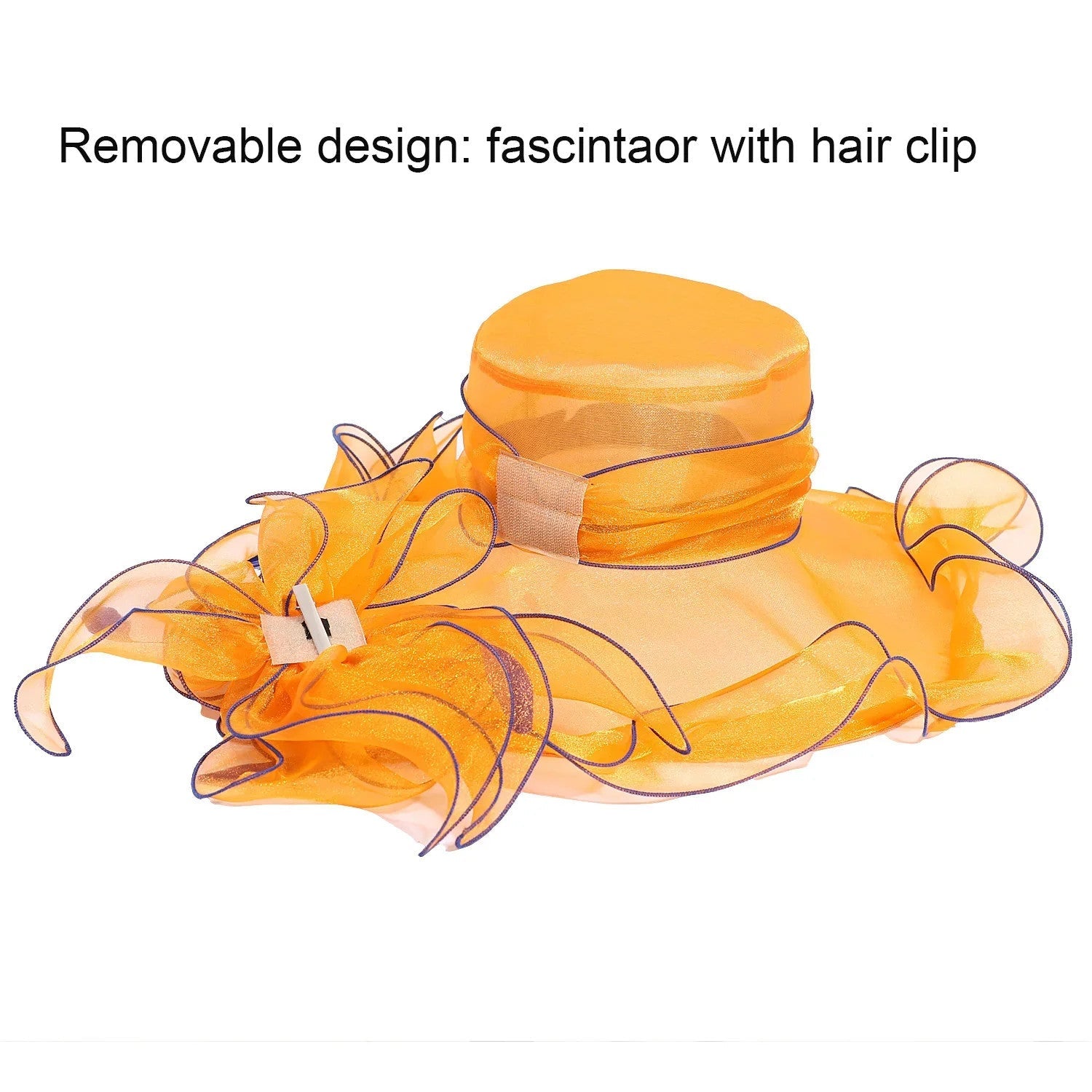 Women's Fascinators Organza Sun Hats Wide Brim Wedding Bride Tea Party Church