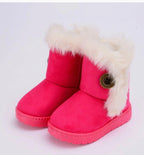 Kids Winter Warm Ankle Snow Boots Boys Girls Pull On Fur Lined Toddlers Shoes