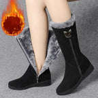 Warm Chelsea High Fur Boots Women 2025 Winter Shoes for Women Chunky Mid-calf