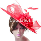 Big Flower Fascinators Hat Headpiece Women Kentucky Church Millinery Cap Ladies