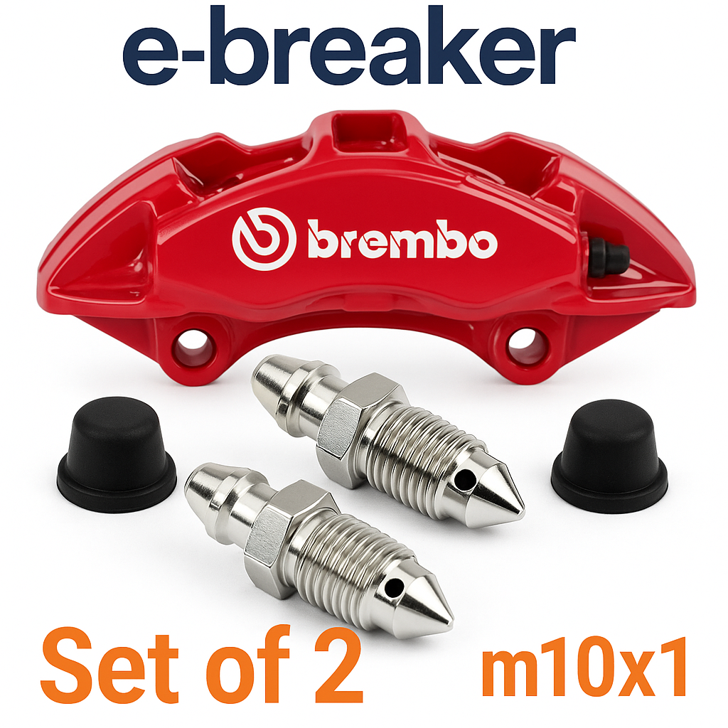 Porsche Cayenne Brembo Brake Caliper Bleed Screw M10x1 10mm, Twin Pack with caps