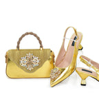 New Fashion Women Shoes and Bags To Match Set Nigeria Party Italian Shoe and
