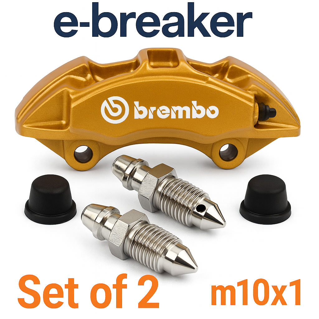 Subaru Impreza WRX STI Brembo Multi-Piston Brake Caliper Bleed Screw M10x1 x2 with Dust Caps