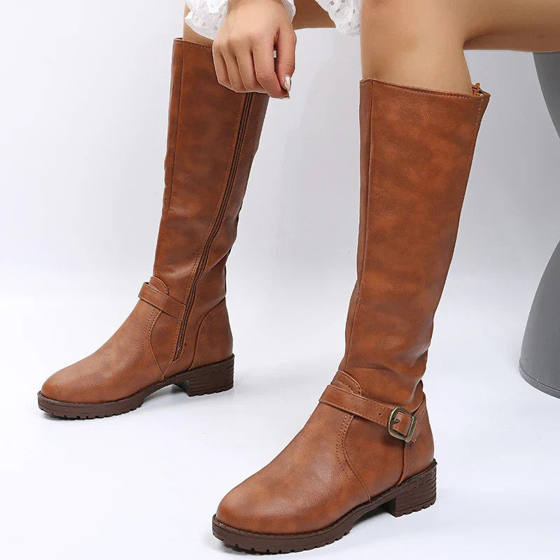 Women Knee High Platform Long Boots Pu Leather