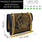 Women's Pointed-Toe Large Flower Decoration Rhinestone Low Heel Italian Shoes