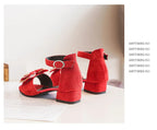 Girls' Sandals Summer New High Heel Soft-soled Princess Shoes Fashion Bow Roman