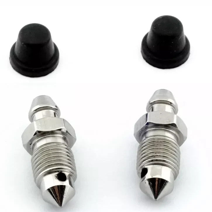 Subaru Impreza WRX STI Brembo Brake Caliper Bleed Screw M10x1 x2 with Dust Caps