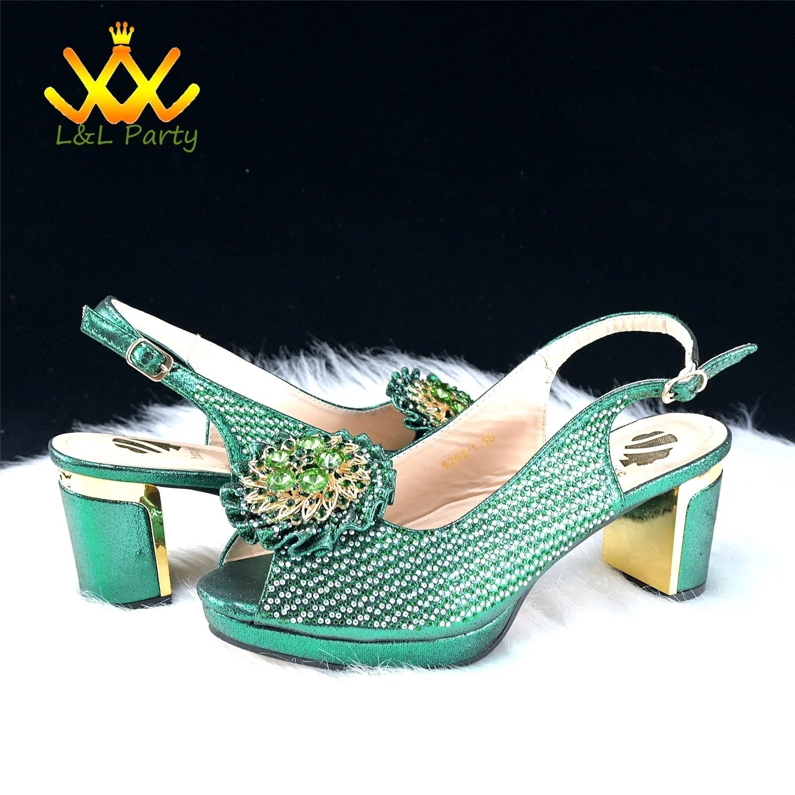 2025 Special New Arrivals Italian Women Shoes and Bag to Match in Green Color