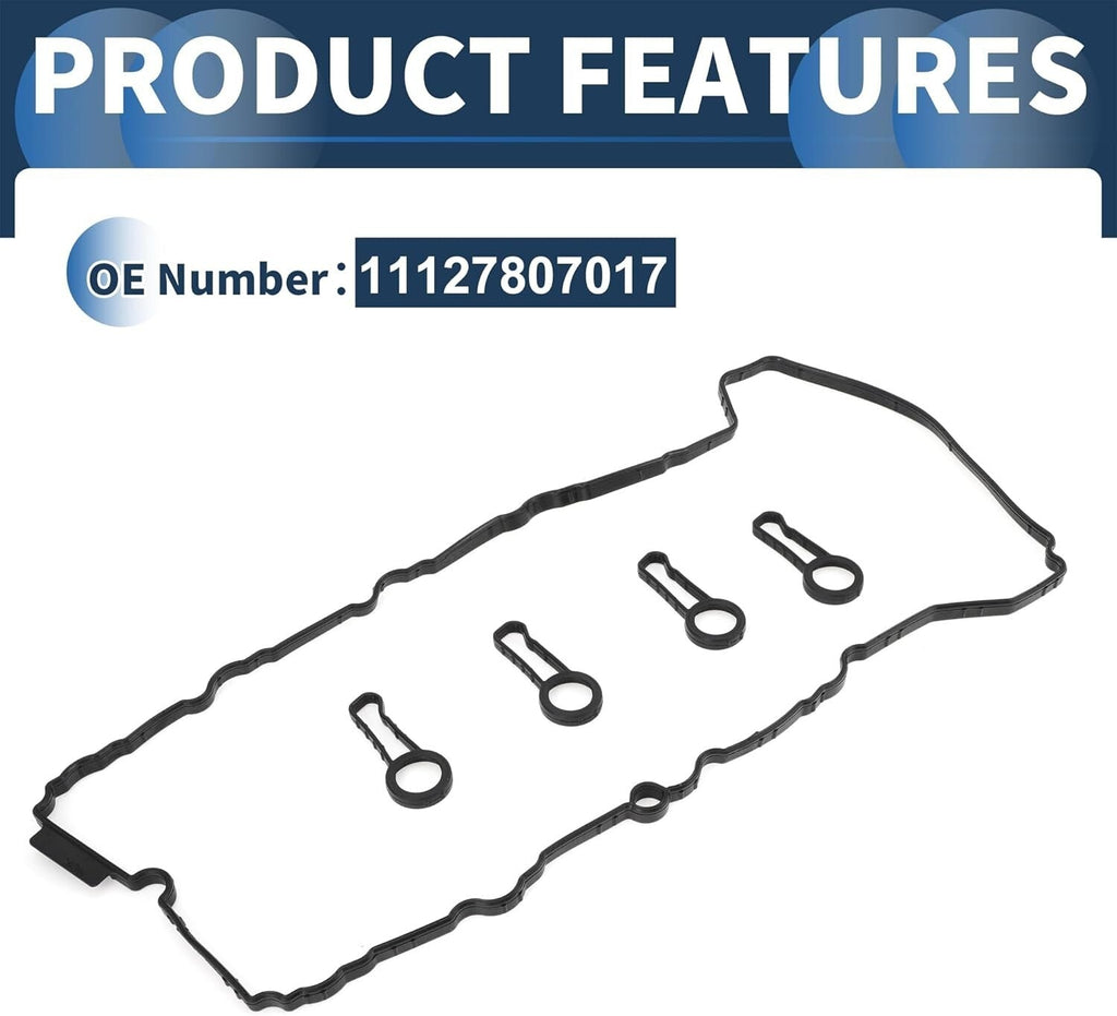 Cam Cover Gasket Set for all BMW N47 2.0D Engines 06 to 13  M.P.N # 11127802604.
