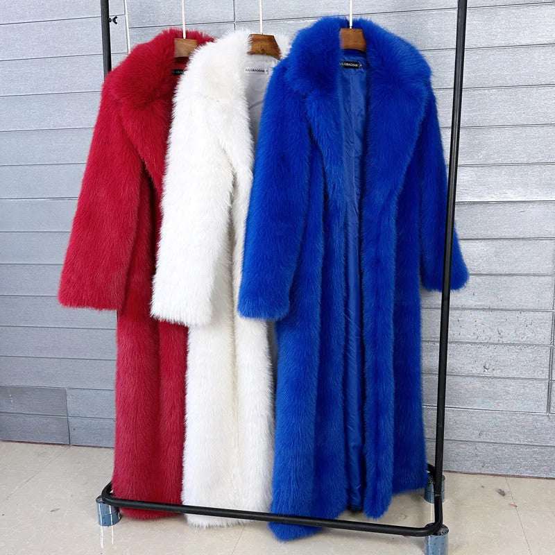 Women's Fashionable Long Fur Coat for Winter
