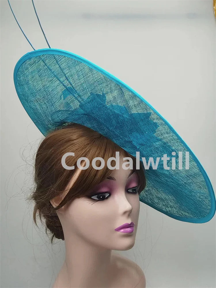 Royal Ascot Big Fascinator Hat Women Kentucky Derby Feather Large Hat