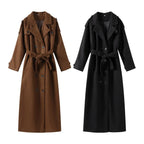 Women's Winter Double Breasted Long Sleeve Lapel Blends Jacket