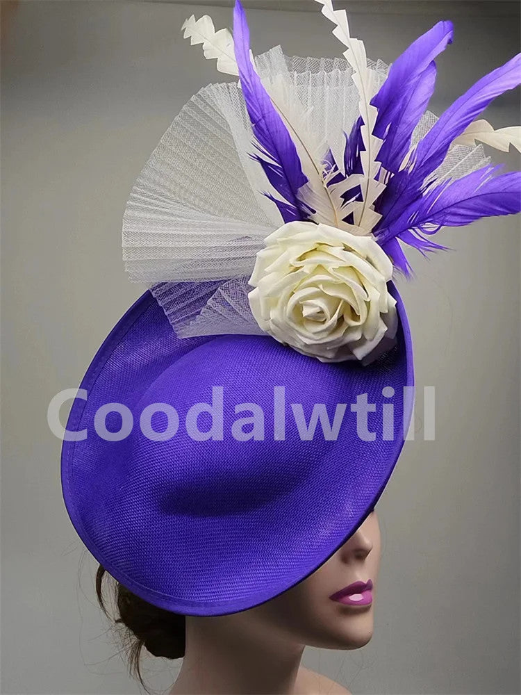 Elegant Flower Fascinator Pillbox Cap Wedding Women Fascinator Hat Headband