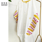 African Original Bazin Riche Boubou With Embroidery And Stones Mix Size