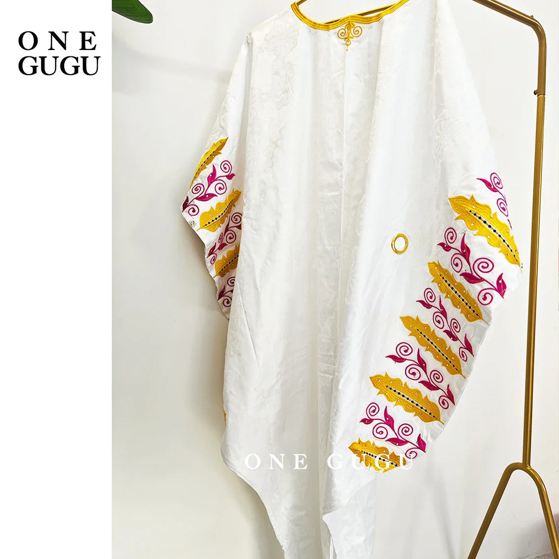 African Original Bazin Riche Boubou With Embroidery And Stones Mix Size
