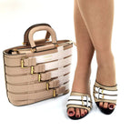 Latest Design Nigerian Women Shoes and Bag Set Plus Size Women Shoes 43 Ladies