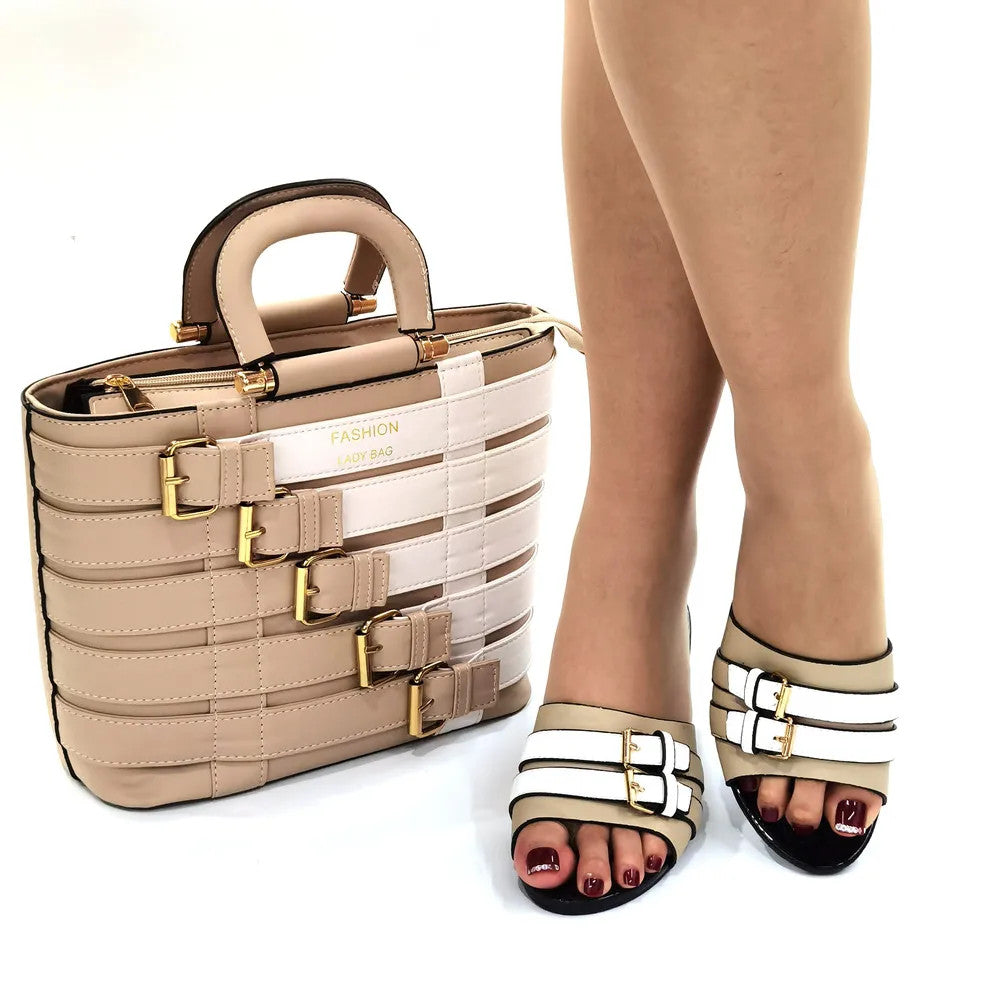 Latest Design Nigerian Women Shoes and Bag Set Plus Size Women Shoes 43 Ladies