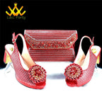 2025 Special New Arrivals Italian Women Shoes and Bag to Match in Green Color