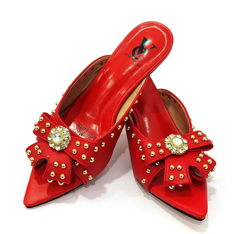 2022 Rivet Style Women Shoes and Bag to Match in Color matching High Quality