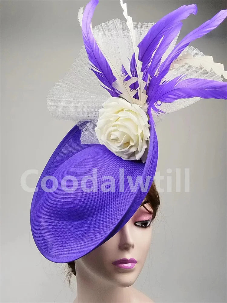 Elegant Flower Fascinator Pillbox Cap Wedding Women Fascinator Hat Headband