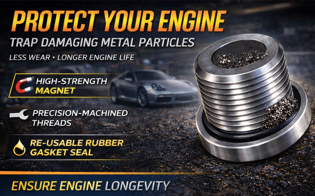 Porsche's Oil Magnetic Drain Plug & Washer Engine Protection for 986 987 996 997