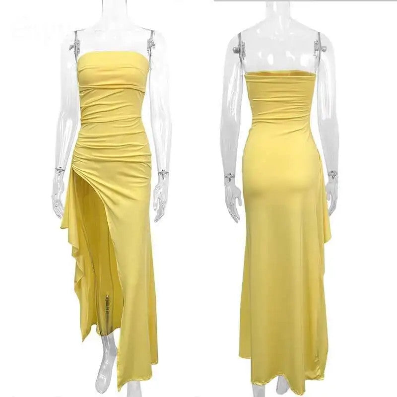 Giyu Sexy Club Evening Party Dresses Women 2025 Summer Slash Neck Backless