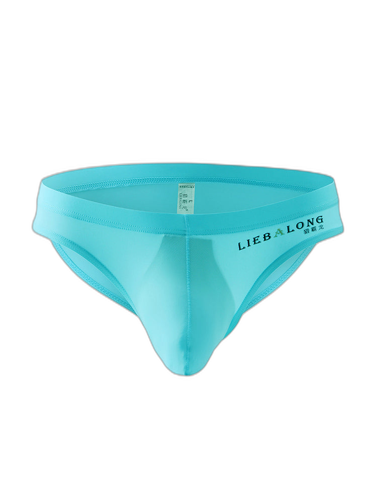 3 Packs of Men's Ice Silk Seamless Convex Pouch Briefs