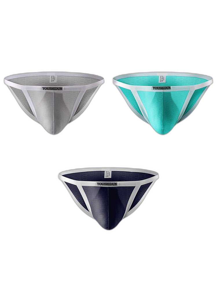 3-pack Men's Low Waist Sexy Narrow Hem Breathable Briefs