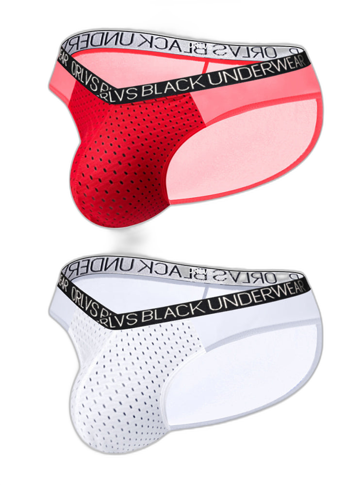 2-Pack Breathable Low Waist U-Convex Semi-Transparent Men's Briefs