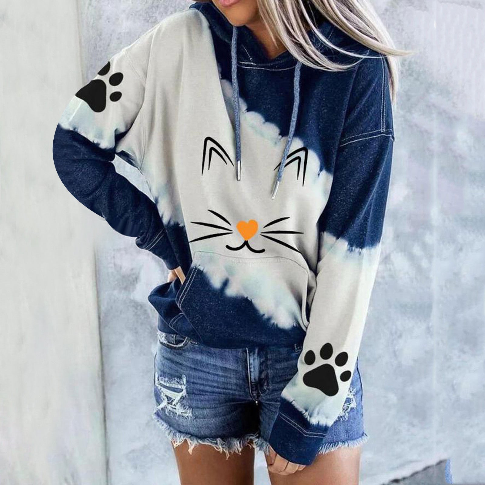 Korean style graffiti solid color loose pullover sweater