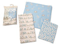 Printed Soft Baby Muslin Squares Pack of 3 (Blue)