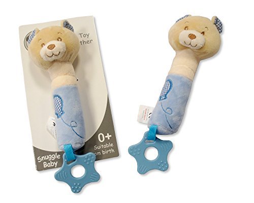 Baby Teether Rattle Soft Toy Gift (Blue)