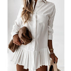 New Women's Hot Style Pleated Slim Shirt Skirt
