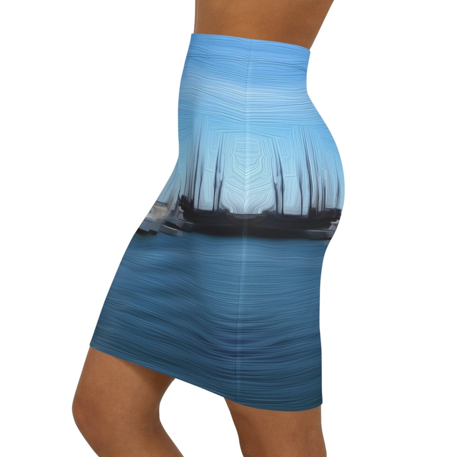The Sleeping Yachts (at Morning) - Womens Pencil Skirt