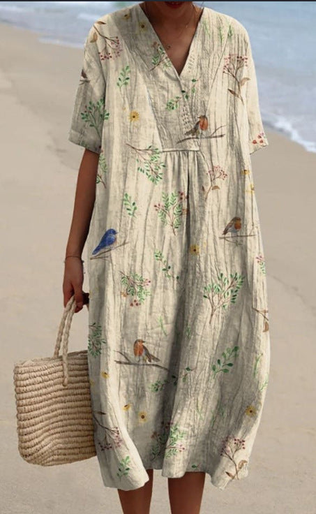 Women's Comfortable Loose Printed Long Dress
