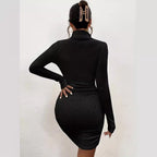 Solid Color Casual Slim-fit Home Dress For Women