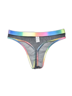 3-pack Men's Rainbow Trim Sheer Mesh Thong