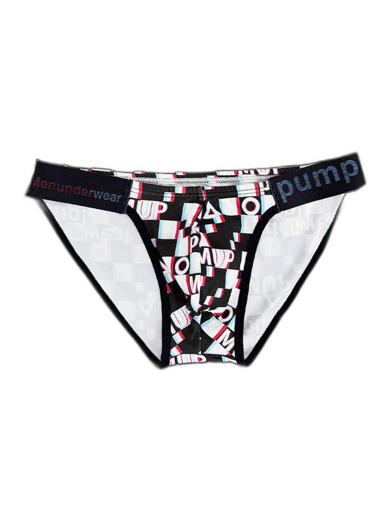 2 Pack Men's Breathable Alphabet-Print Expanded Pouch Briefs