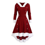 Christmas Collection Women's Retro Long Hooded Dress
