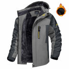 Winter Hooded Jacket Fashion Casual Warm Fleece Coat Windproof Rainproof Parka Windbreaker Men's Top