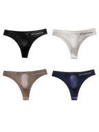 4-pack Men's Sexy Solid Color Letter Seamless Thong